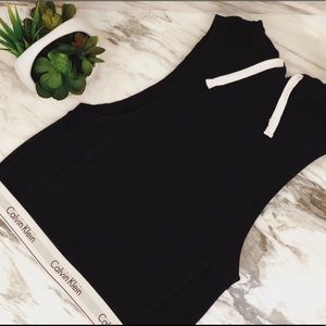 Calvin Klein Modern Cotton Sleeveless Hoodie Black